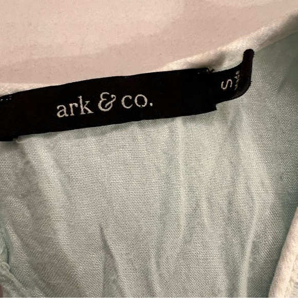 Ark & Co Babydoll Fairy Coquette Dress Chiffon Sheen Cutout Back Mini Sky Blue S - Picture 9 of 11